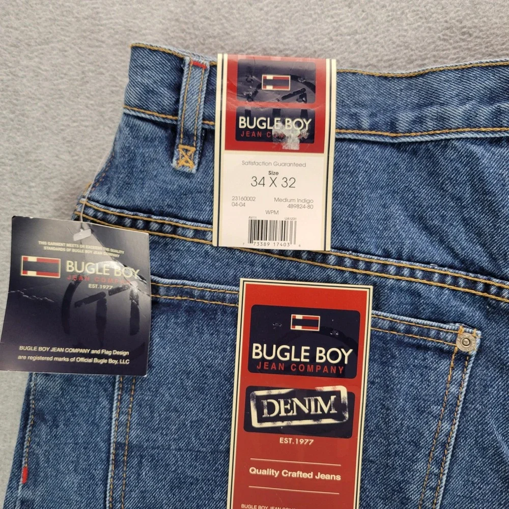 Y2K Bugle Boy Mens Carpenter Jeans‎ Medium Indigo 34x32 NWT VTG Wide Leg Baggy